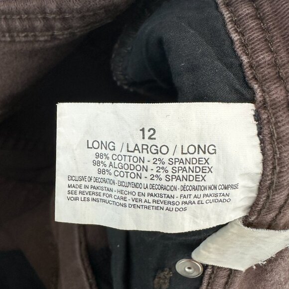 Gloria Vanderbilt Amanda Straight Leg Women's size 12 Long Brown Denim Jeans - Picture 3 of 4